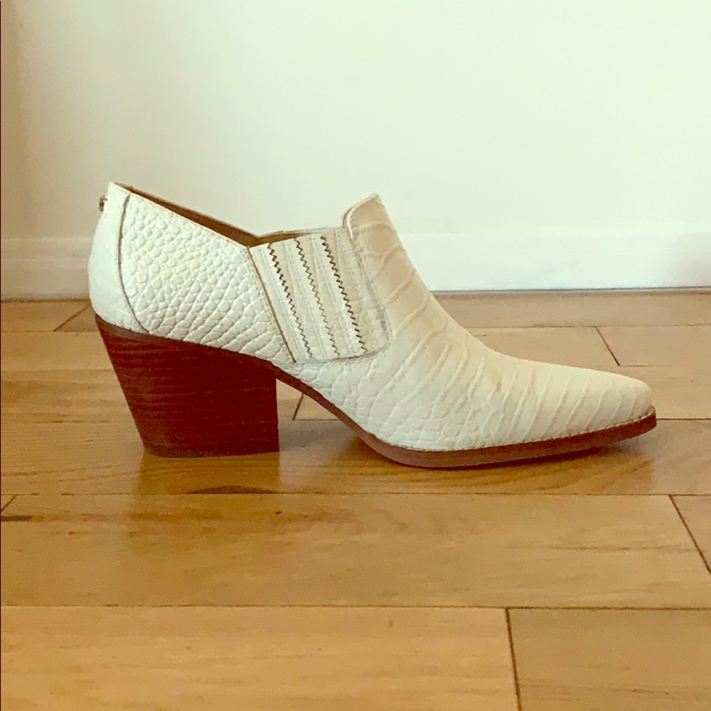 Sam Edelman Walton Croc-Embossed Leather Booties